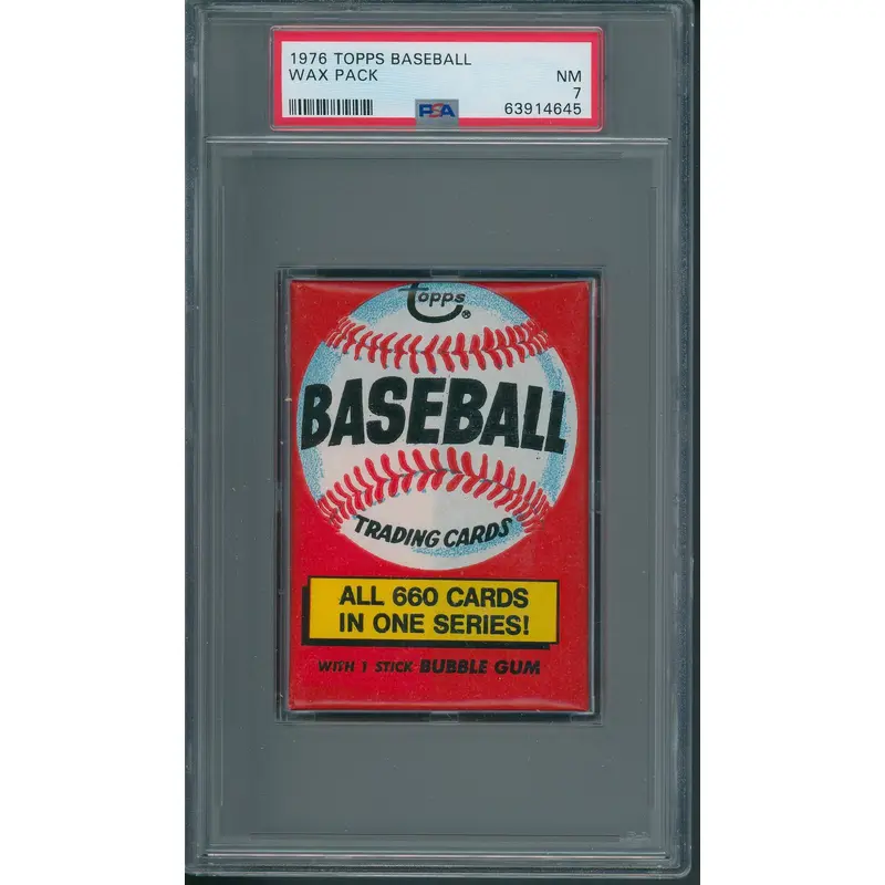 1976 Topps Baseball Unopened Wax Pack PSA 7