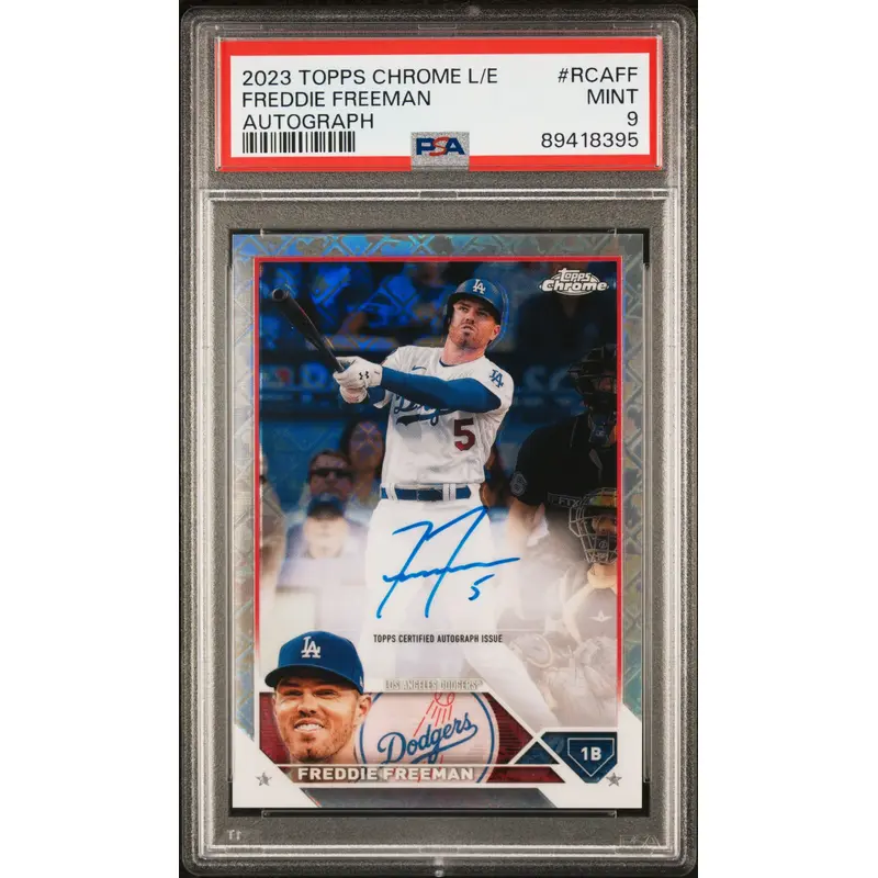 Freddie Freeman 2023 Topps Chrome Logofractor Auto PSA 9 Mint