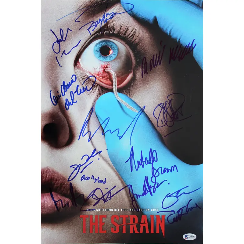 The Strain (14) Del Toro, Brown, Downes Hyland Signed 12x18 Photo BAS #A75747