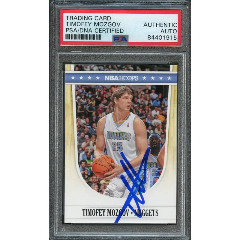 2011-12 NBA Hoops #53 Timofey Mozgov Signed AUTO PSA Slabbed Nuggets