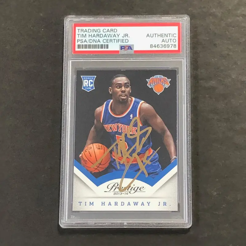 2013-14 Panini Prestige #184 Tim Hardaway Jr. Signed Card AUTO PSA Slabbed Knicks