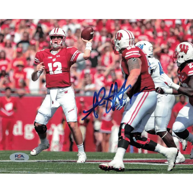 Alex Hornibrook signed 8x10 photo PSA/DNA Wisconsin Autographed