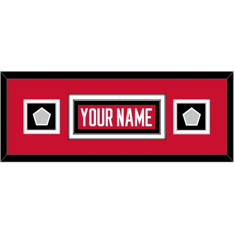 Chicago Nameplate & 2 Stanley Cup Finals Patches - Home Red (2007-2017) - Double Mat 4