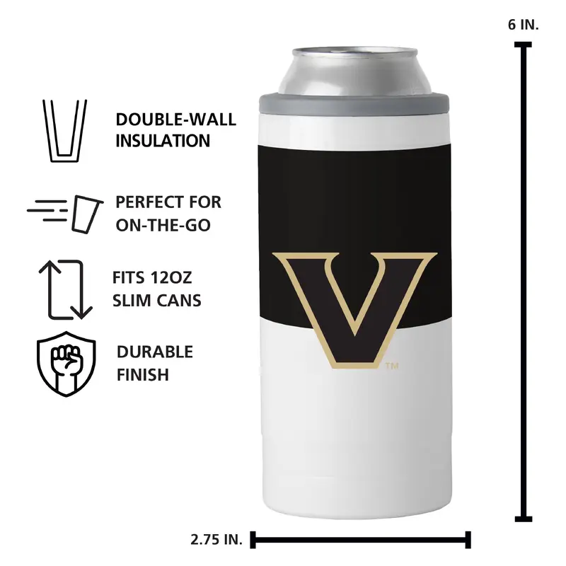 Vanderbilt Colorblock 12oz Slim Can Coolie