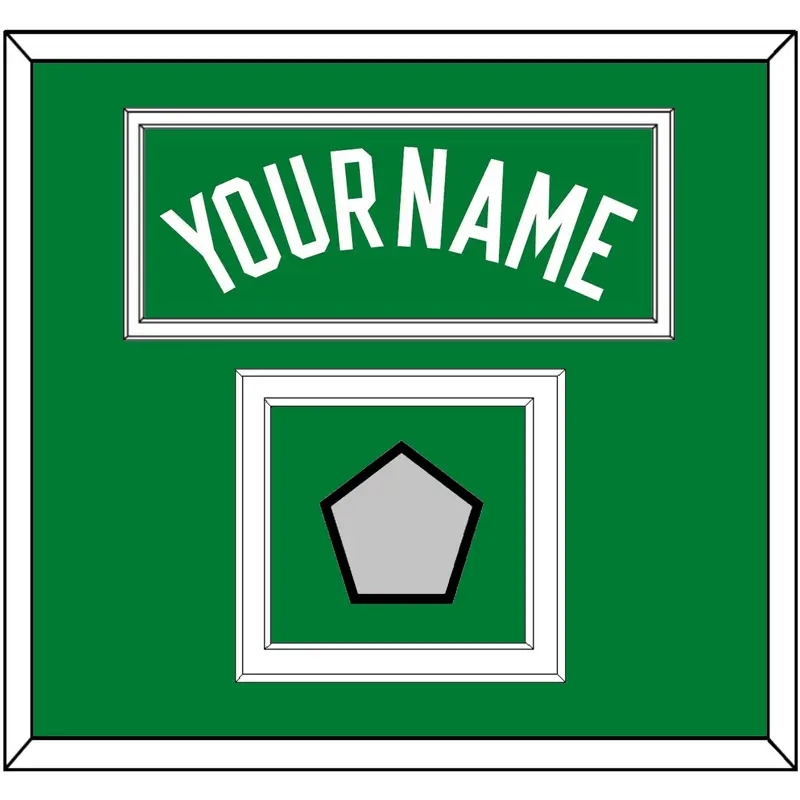 Boston Name & Finals Patch - Road Green (1972-2018) - Double Mat 2