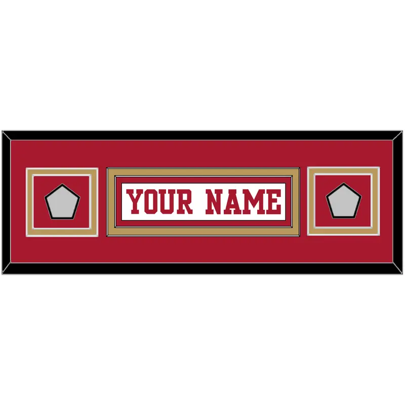 San Francisco Nameplate & 2 Super Bowl Patches - Road White - Double Mat 8