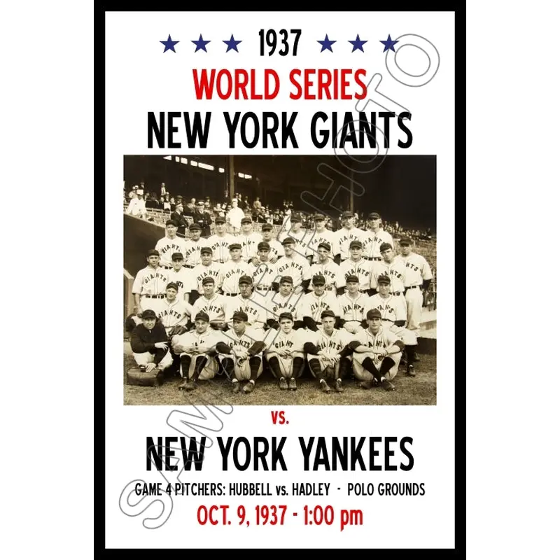 1937 World Series Poster 11X17 - New York Giants vs New York Yankees - 2118