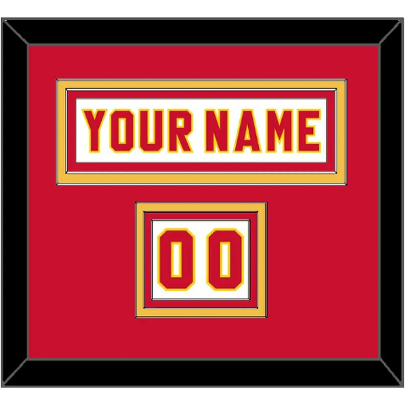Calgary Nameplate & Number (Shoulder) - Home White (1980-1994) - Triple Mat 2