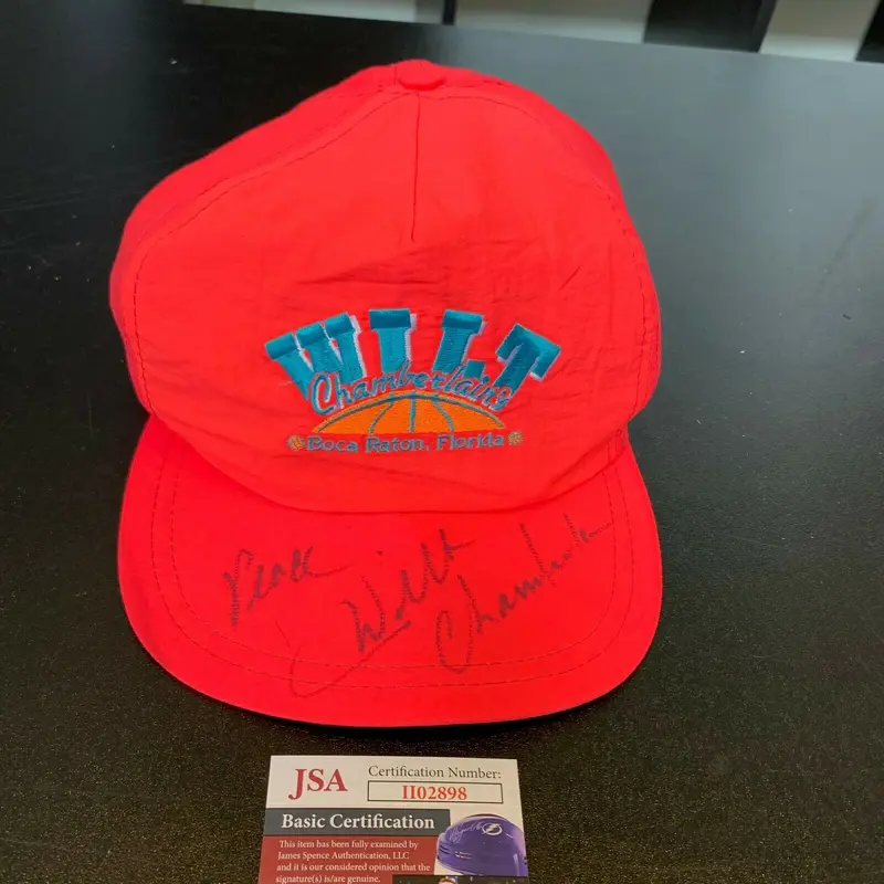Rare Wilt Chamberlain Signed Personal Model Hat Cap With JSA COA