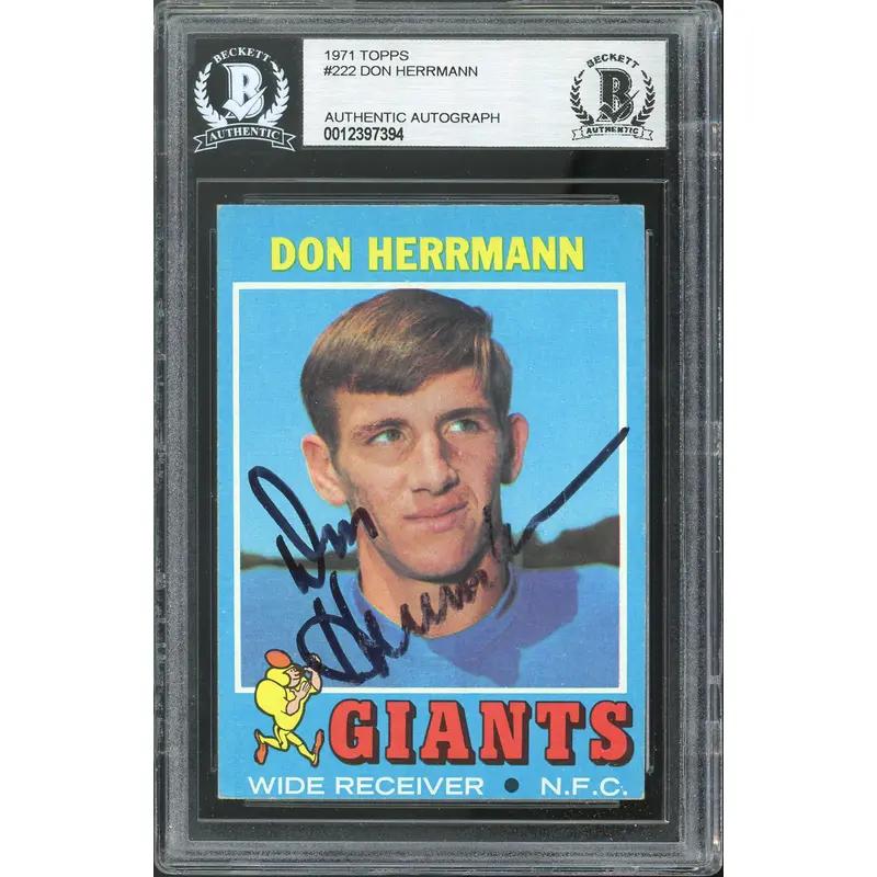 Giants Don Herrmann Authentic Signed 1971 Topps #222 Card BAS Slabbed
