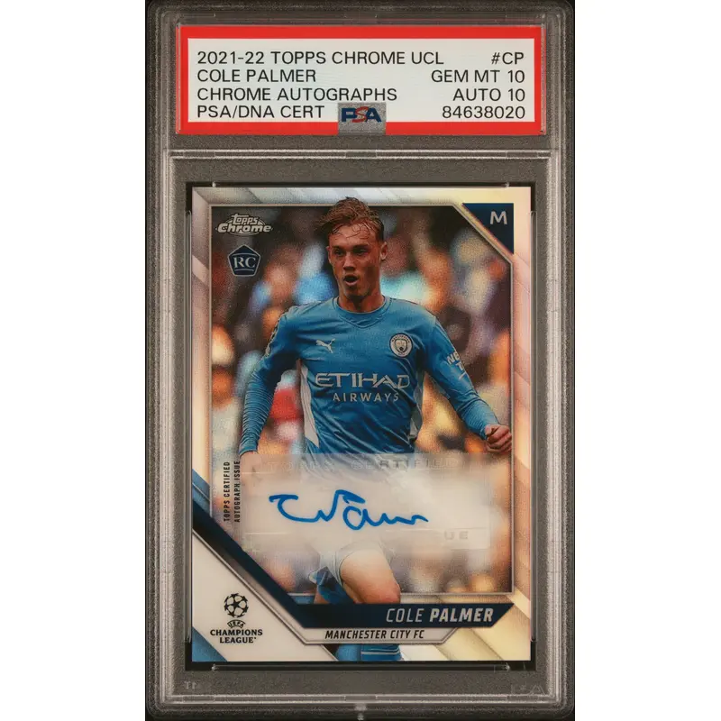 Cole Palmer 2021 Topps Champions League Chrome Auto PSA 10 Auto 10