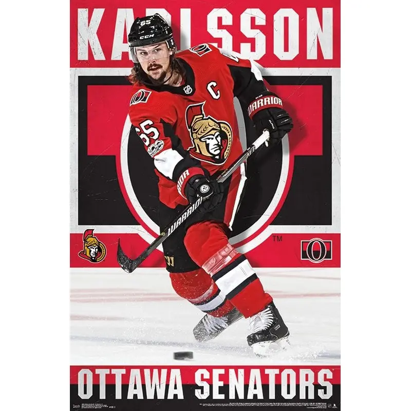 Erik Karlsson "The Captain" Ottawa Senators NHL Action Poster - Trends 2018