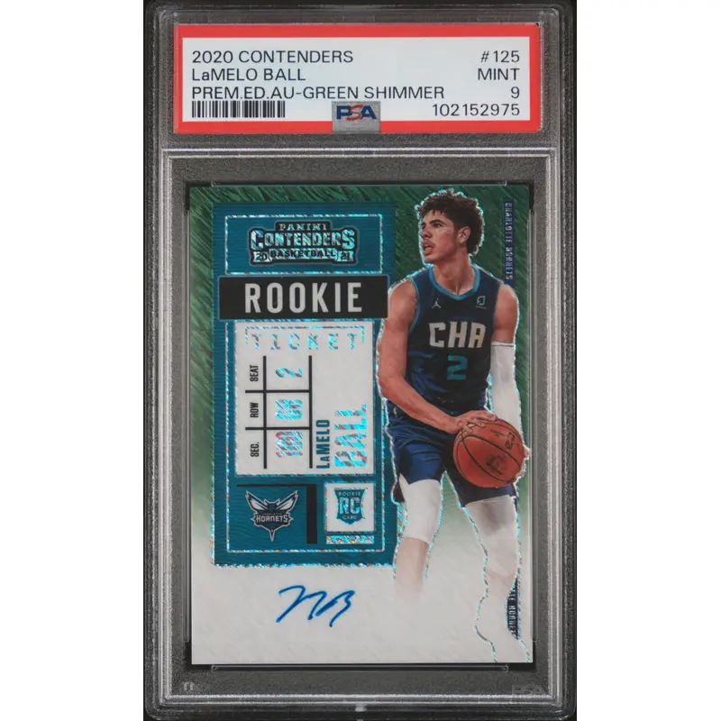 LaMelo Ball 2020 Panini Contenders Premium Green Shimmer Auto PSA 9 Mint