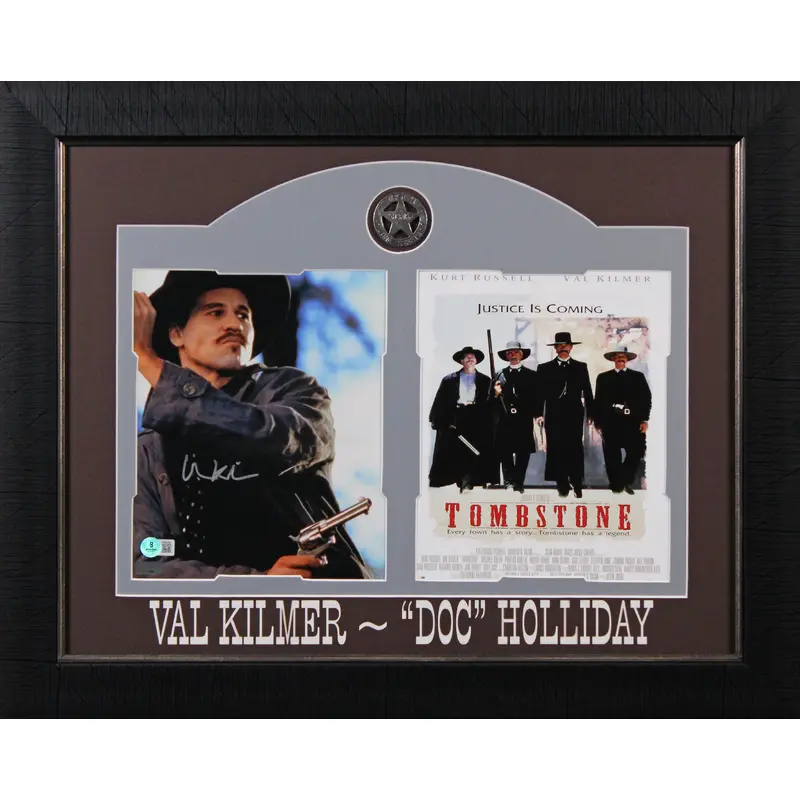 Val Kilmer Tombstone Authentic Signed 8x10 Vertical Framed Photo BAS