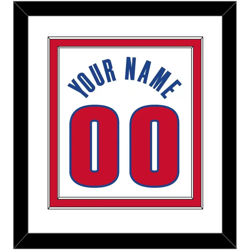 Detroit Name & Number - White Association - Double Mat 2