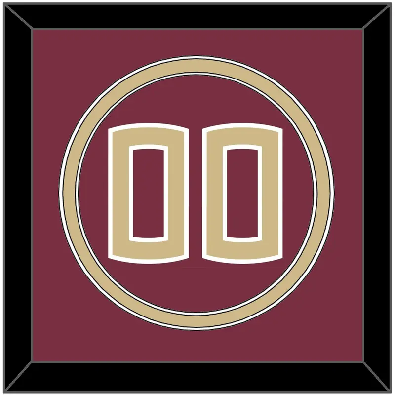 Florida State Baseball Number - Alternate Garnet - Double Mat 2