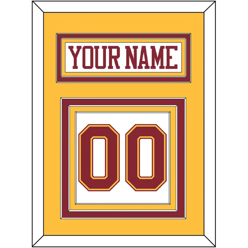 Minnesota Hockey Nameplate & Number (Back) - Home White - Triple Mat 3
