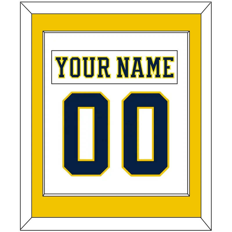Michigan Hockey Nameplate & Number (Back) Combined - Home White (2019-2020) - Single Mat 2