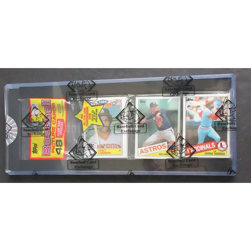 1985 Topps Baseball Unopened Rack Pack (BBCE) (Ryan Top)