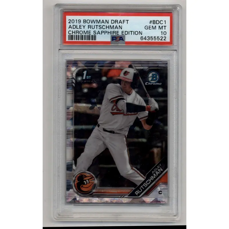 Adley Rutschman 2019 Bowman Chrome Draft Sapphire Edition #BDC1 PSA 10 Gem Mint