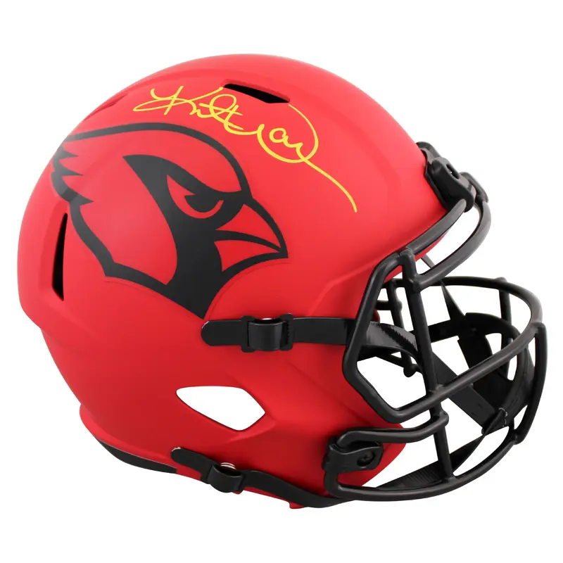 Cardinals Kurt Warner Signed Rave Full Size Speed Rep Helmet BAS Witnessed