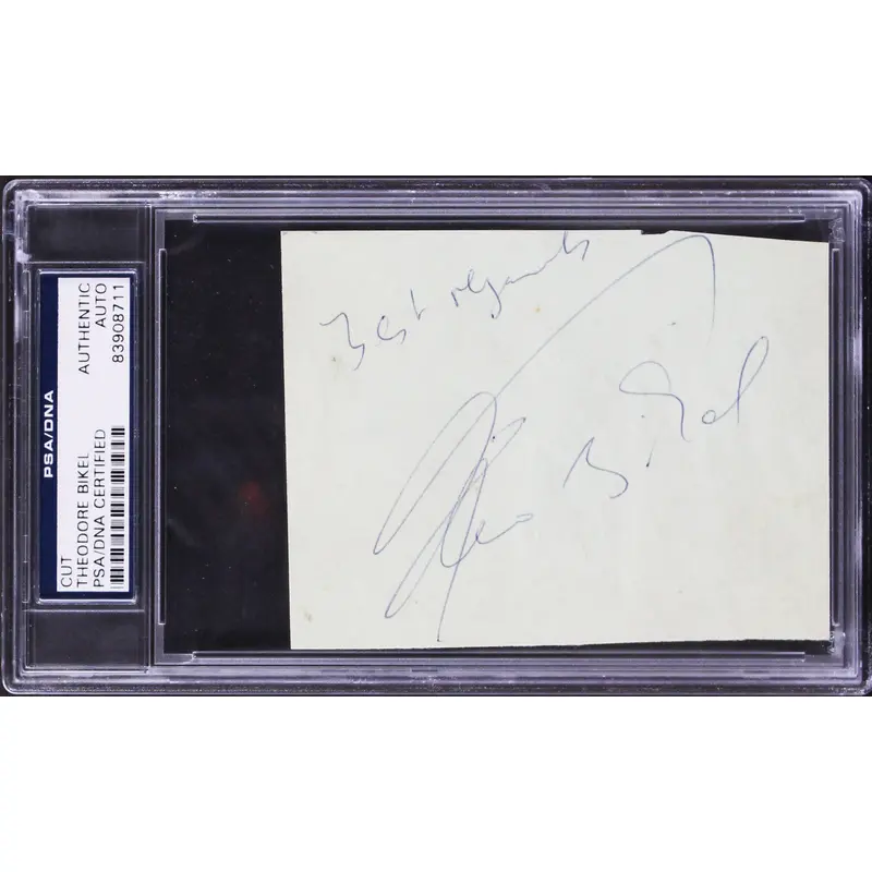 Theodore Bikel My Fair Lady Authentic Signed 3.5x4.5 Cut Signature PSA/DNA Slab