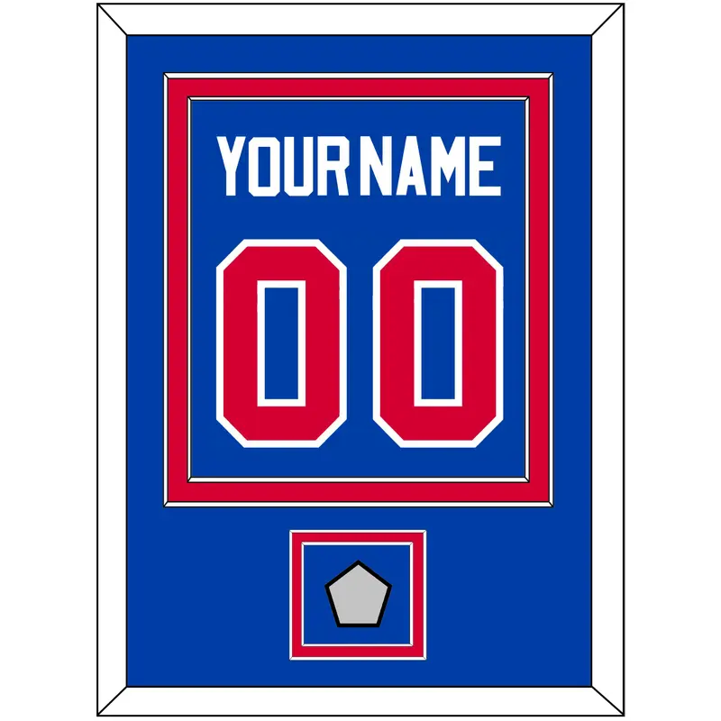 Detroit Name & Number With Finals Patch - Road Blue (1981-1996) - Double Mat 2