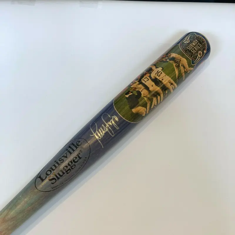 Luis Sojo Signed New York Yankees 2000 World Series Subway Series Bat
