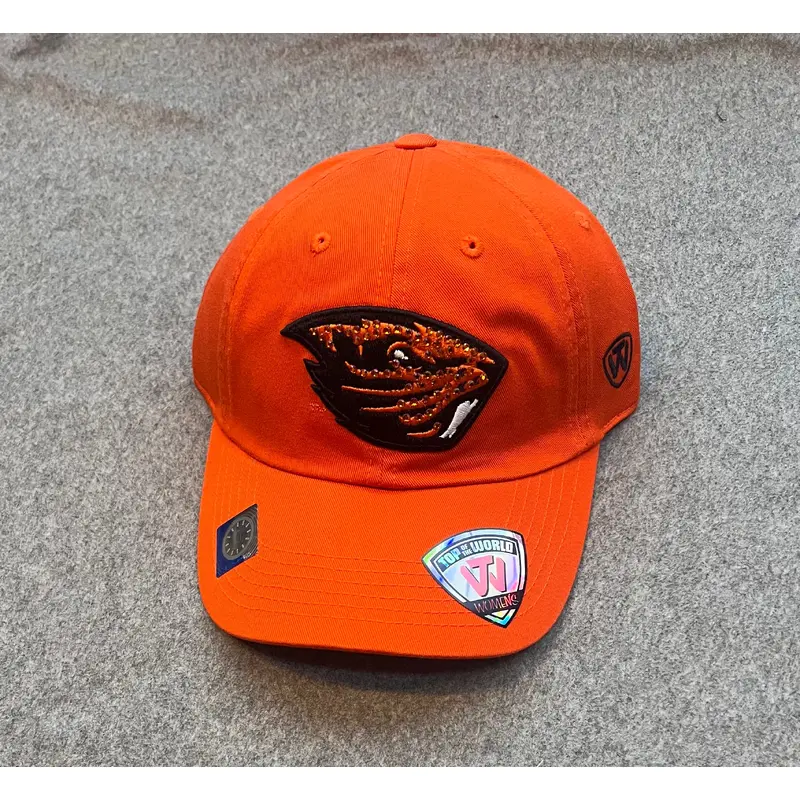 Orange Oregon State Beavers Hat with Sparkle Beaver