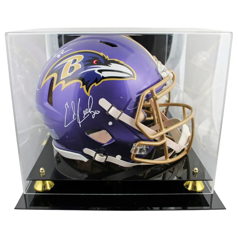 Ravens Ray Lewis & Ed Reed Signed Flash F/S Speed Proline Helmet W/ Case BAS Wit