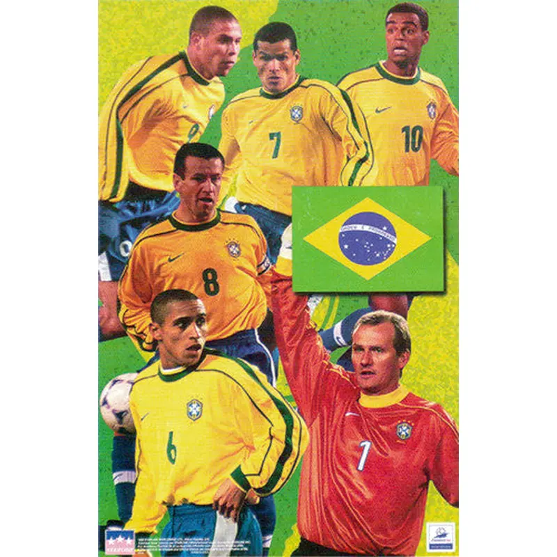 Team Brazil Soccer World Cup 1998 Official Superstars Poster - Starline Inc.