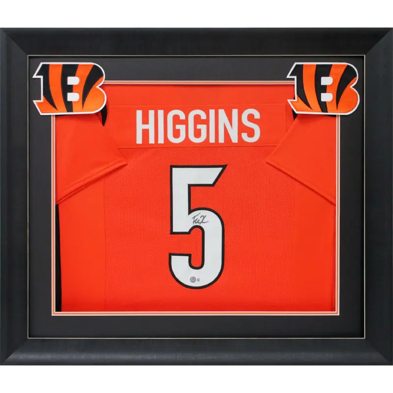Tee Higgins Authentic Signed Orange Pro Style Framed Jersey BAS Witnessed