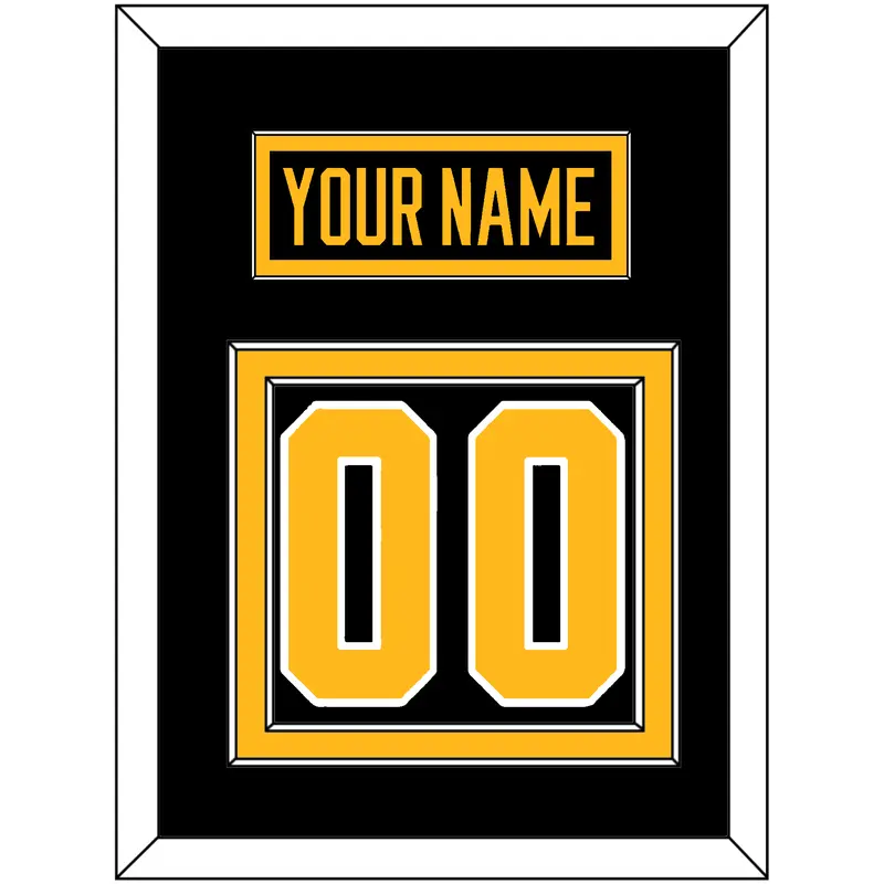 Pittsburgh Nameplate & Number (Back) - Alternate Black - Double Mat 2