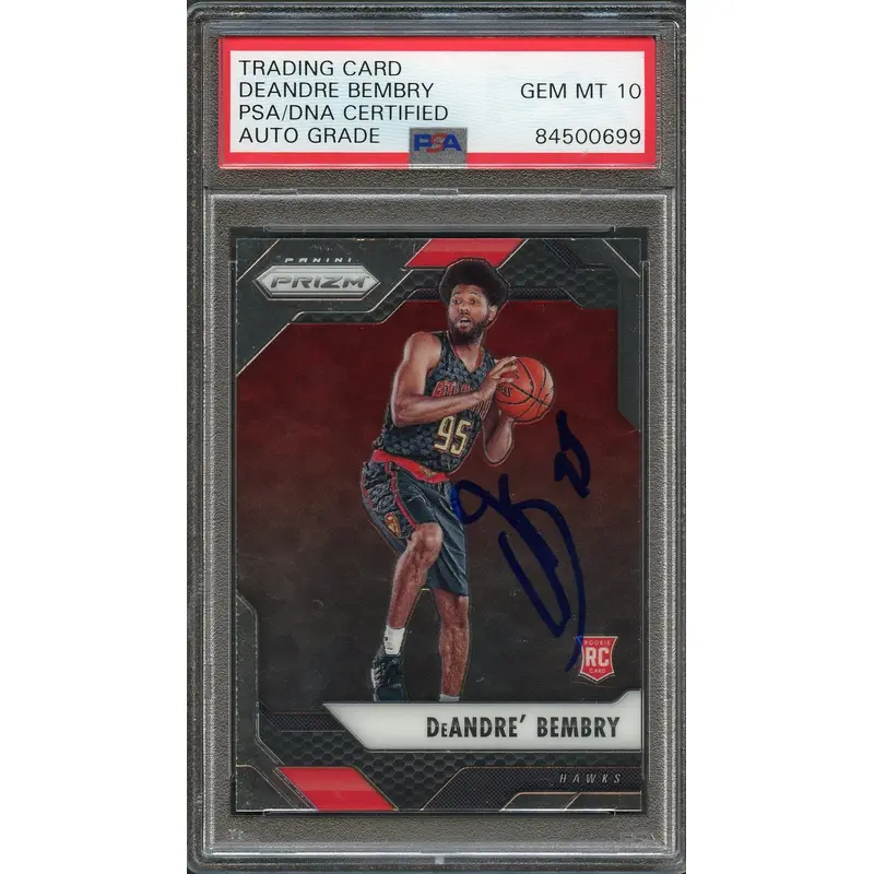 2016-17 Panini Prizm #77 DeAndre Bembry Signed Card AUTO 10 PSA Slabbed RC Hawks