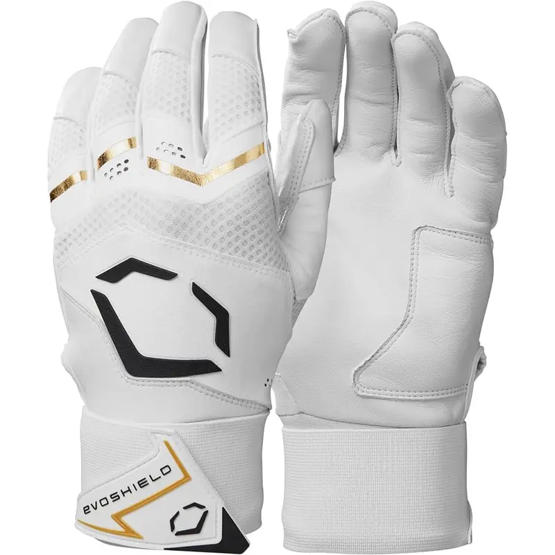 New Evoshield Carbyne Batting Gloves w/ Wrist Strap - Team White - Adult 2XL