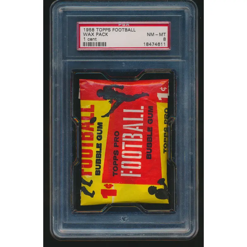 1958 Topps Football Unopened 1 Cent Wax Pack PSA 8