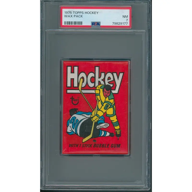 1975 1975/76 Topps Hockey Unopened Wax Pack PSA 7 *9177