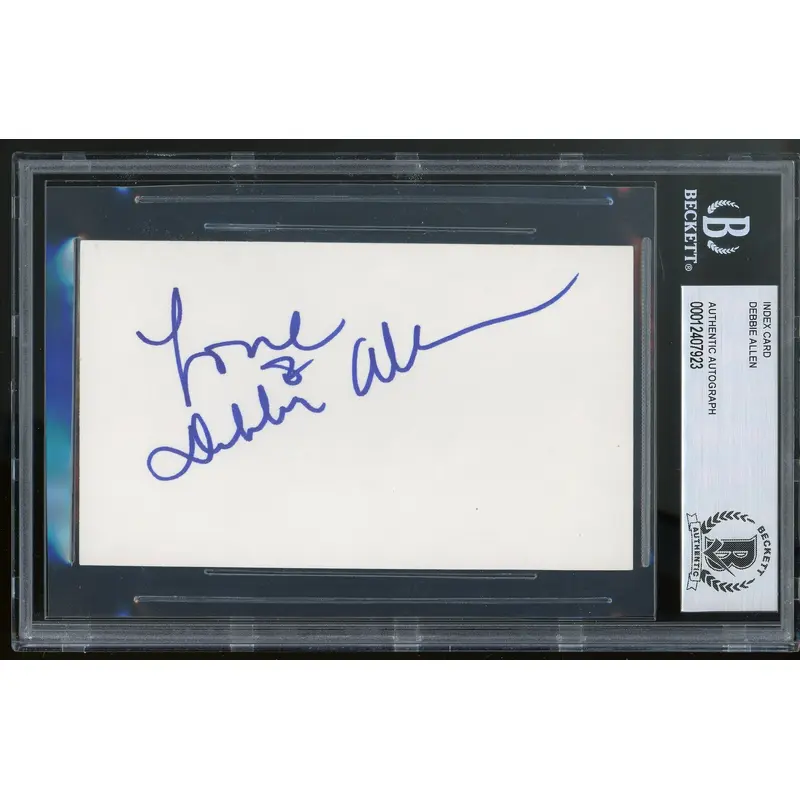 Debbie Allen Grey's Anatomy Authentic Signed 3x5 Index Card Autographed BAS Slab