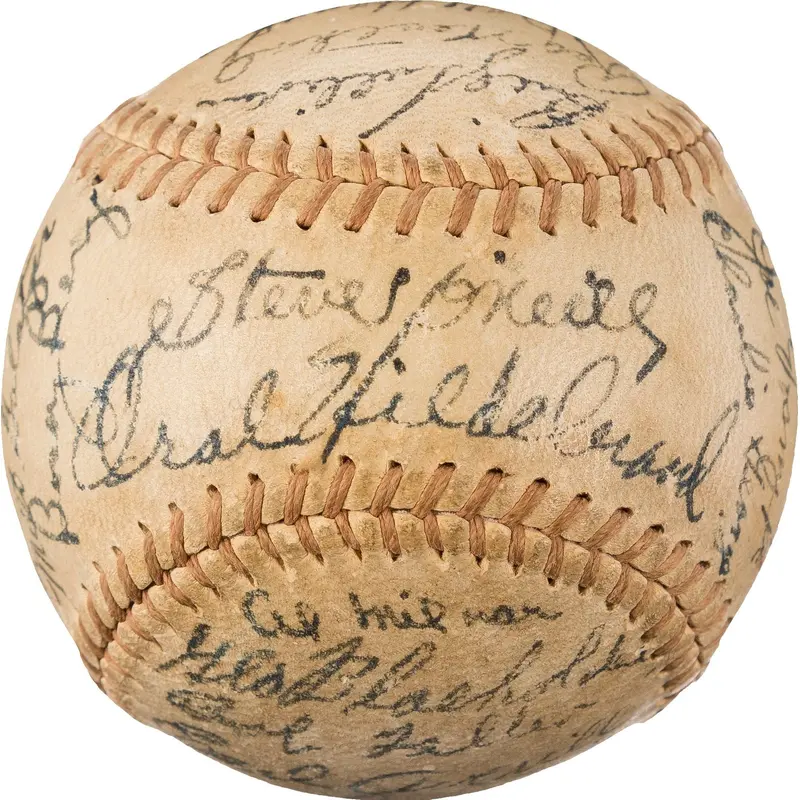The Finest 1936 Cleveland Indians Team Signed Baseball Bob Feller Rookie PSA DNA
