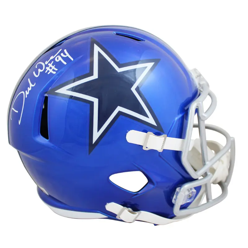 Cowboys DeMarcus Ware Signed Flash Full Size Speed Rep Helmet BAS Witnessed