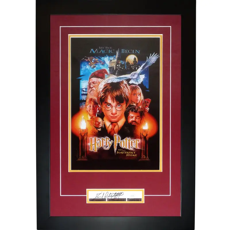 Harry Potter 11x17 Movie Poster Deluxe Framed with Daniel Radcliffe Autograph - JSA