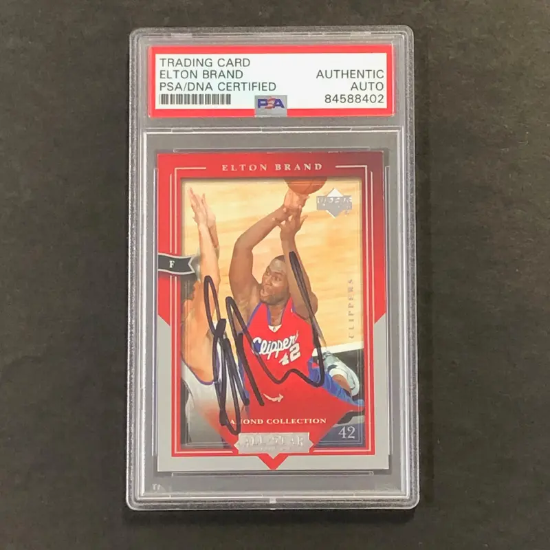 2004-05 Upper Deck All-Star #34 Elton Brand Signed Card AUTO PSA Slabbed Clippers