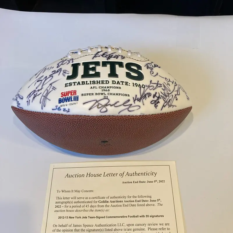 2012-13 New York Jets Team Signed Wilson NFL Football JSA COA #10