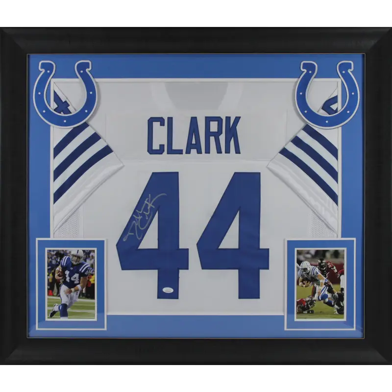Dallas Clark Authentic Signed White Pro Style Framed Jersey Autographed JSA Wit