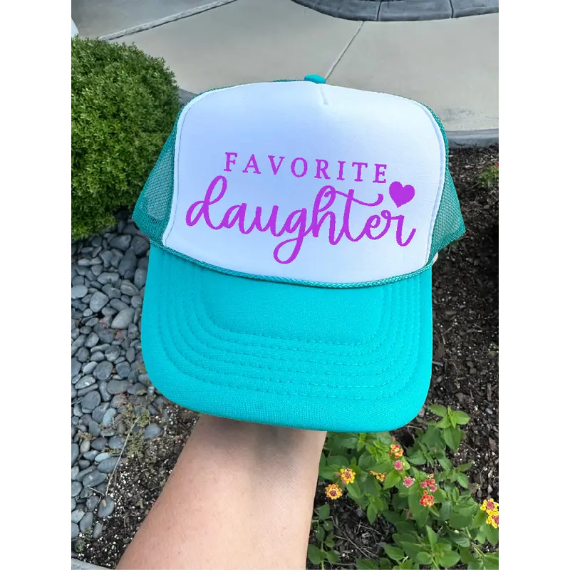 Favorite Daughter DTF Printed Jade & White Trucker Hat