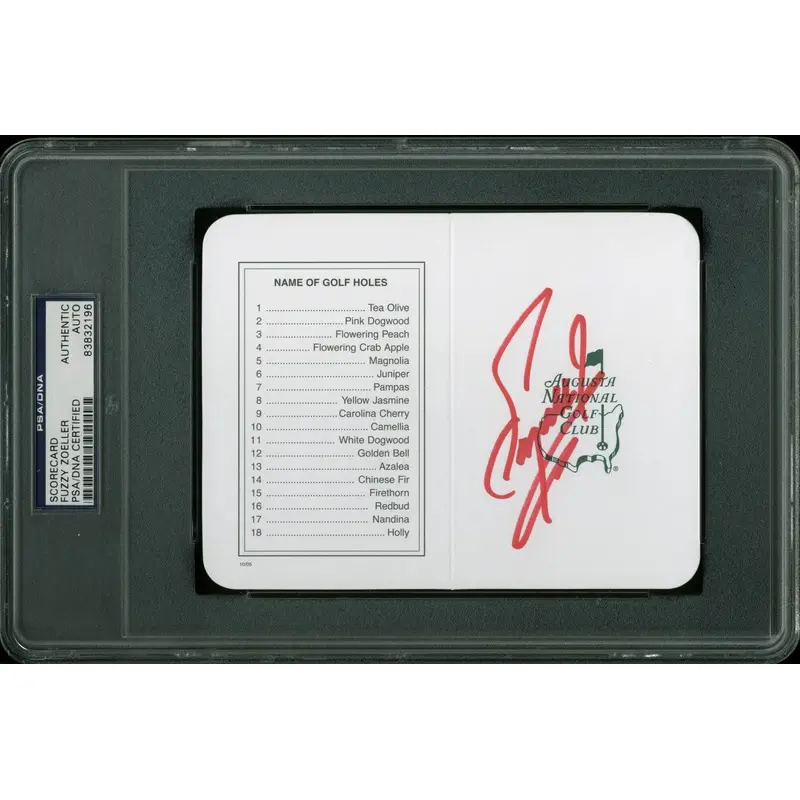 Fuzzy Zoeller Authentic Signed Masters Golf Scorecard PSA/DNA Slabbed