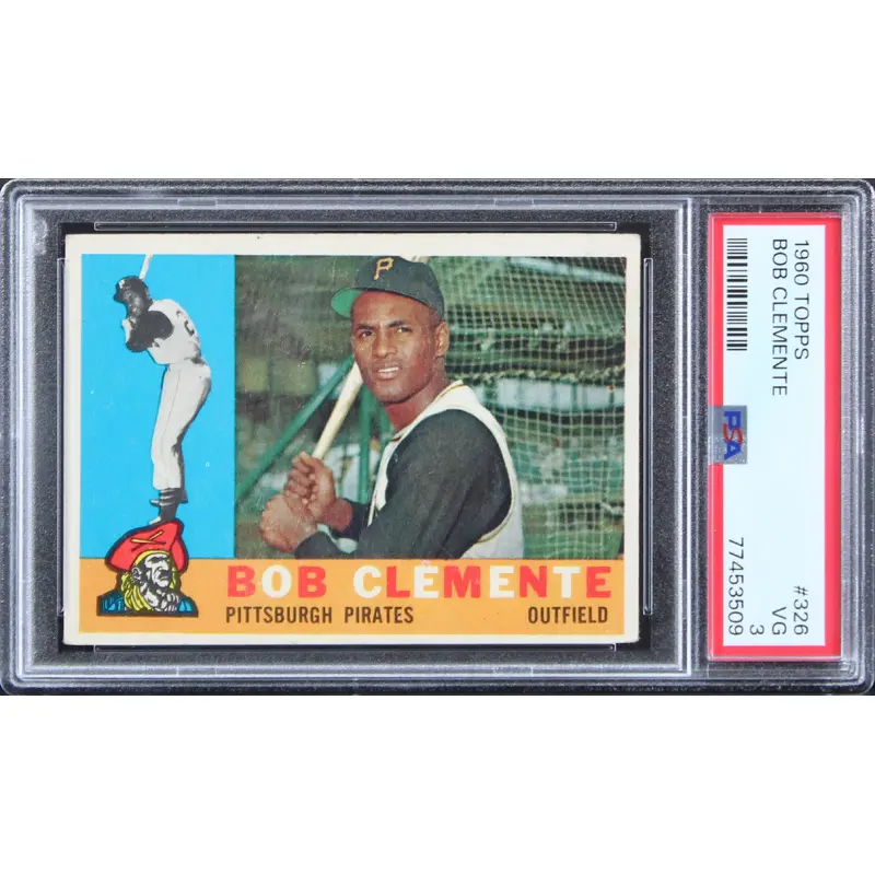 Pirates Roberto Clemente 1960 Topps #326 Card Graded VG-3 PSA Slabbed