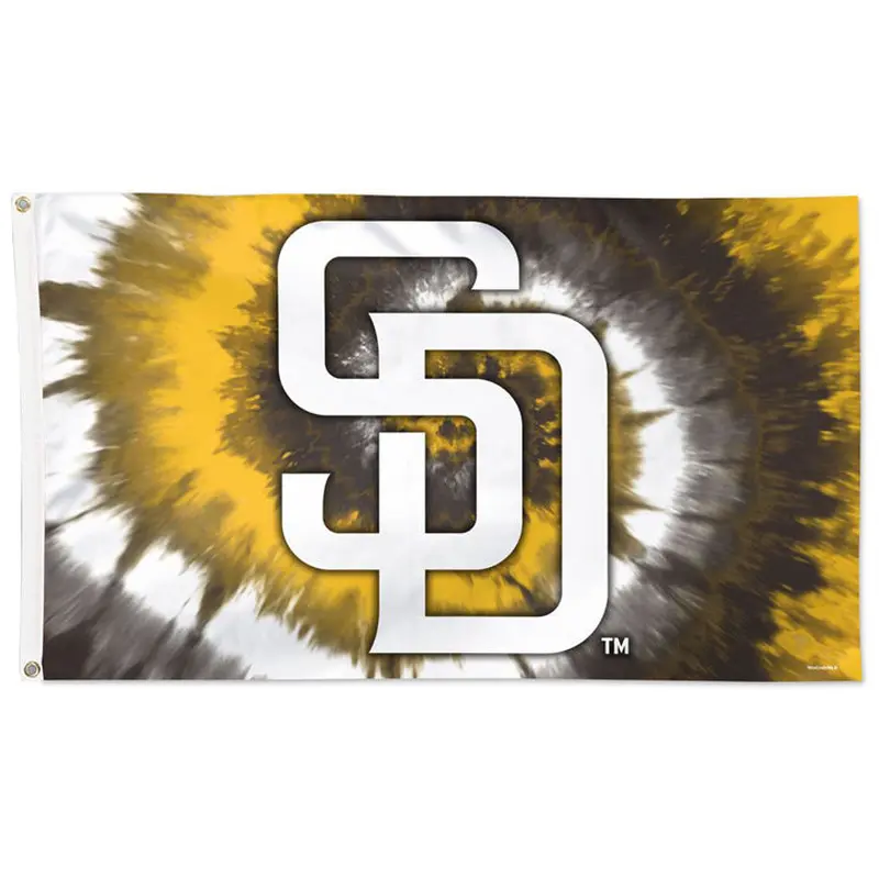 San Diego Padres SD Tie-Dye-Style MLB Baseball Deluxe-Edition 3'x5' Flag - Wincraft