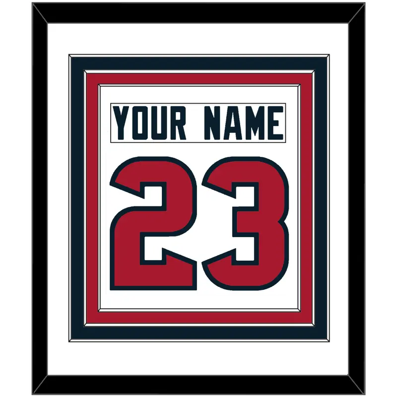 Houston Nameplate & Number (Back) Combined - Road White (2002-2023) - Triple Mat 1