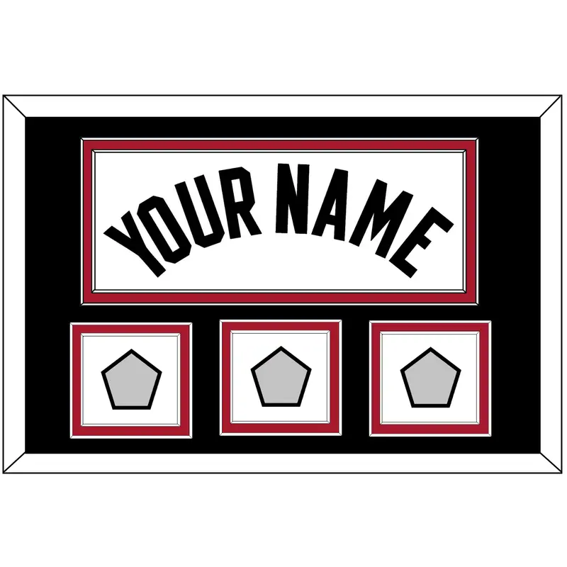 Miami Name & 3 Finals Patches - Home White (1999-2008) - Double Mat 3